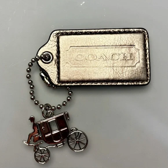 Coach Carriage & Silver Leather Hang Tags - Picture 1 of 2